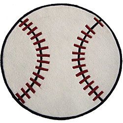 Hand tufted Baseball shaped Rug (3 Round)