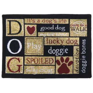 PB Paws & Co. Sand Cinnabar I Love Dogs Tapestry Rug