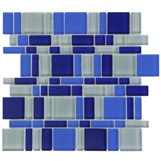 Somertile 11 3/4x11 3/4 in Reflections Magic Celeste Glass Mosaic Tile (pack Of 10)