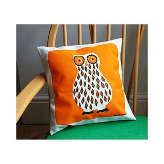 orange owl cushion by hunkydory home