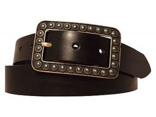 black rivet womens leather belt by madison belts