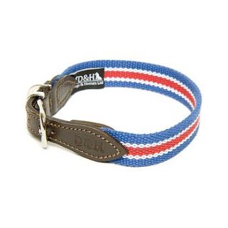 wide striped cotton webbing collar by dogs & horses