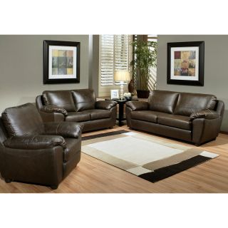 Abbyson Living Sedona 3 piece Premium Top grain Leather Sofa, Loveseat And Armchair Set