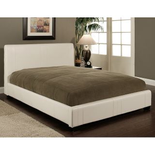 Abbyson Living Malibu White Bi cast Leather Queen size Bed