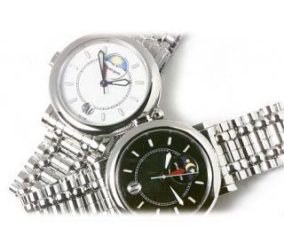 Gerald Genta Night & Day Stainless Steel Watch —