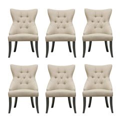 Daphne Beige Modern Dining Chairs (set Of 6)