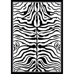 Nuloom Zebra Animal Print Black/ White Rug (310 X 57)