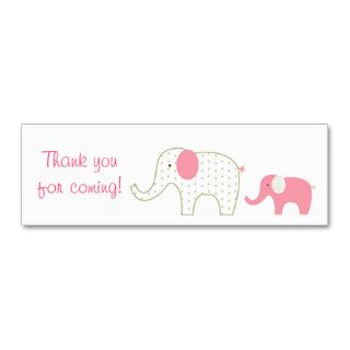 Bella Elephant Pink Baby Shower Favor Gift Tags Business Cards