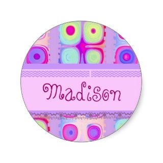 MADISON   Custom Name Festive Circles Sticker