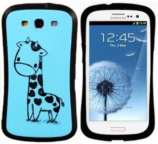 BYG Samsung Galaxy S3 I9300 Ifacet Blue giraffe TPU Gel Case plastic Case Cover Sleeves + Gift 1pcs Phone Radiation Protection Sticker Cell Phones & Accessories
