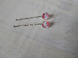 floral cabochon hairslides by simply chic gift boutique