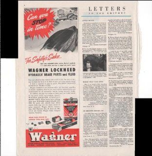 Wagner Lockheed Hydraulic Brake Parts & Fluid 1948 Vintage Antique Advertisement  Prints  