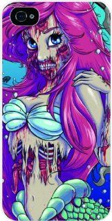 Little Mermaid Zombie Princess White Hard Snap on Case Cover for Apple Iphone 4, Iphone 4 Universal Verizon   Sprint   At&t   Great Affordable Gift Cell Phones & Accessories