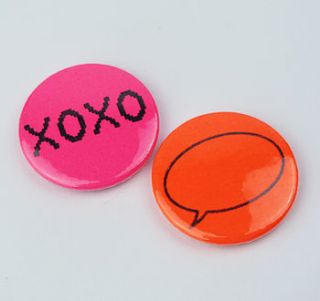 set of two retro neon badges by sarah hurley designs