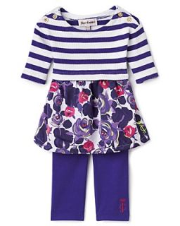 Juicy Couture Infant Girls' Stripe Floral Top & Leggings Set   Sizes 3 24 Months's