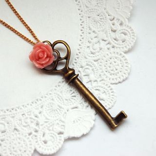 rose key necklace by maria allen boutique