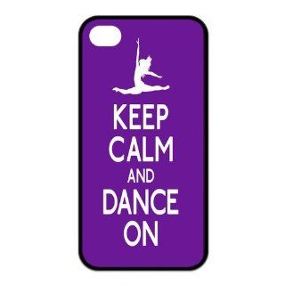 Keep Calm And Dance On Personalized Protective iPhone 4 4s Case TPU Case Cover Protector New Style Cell Phones & Accessories