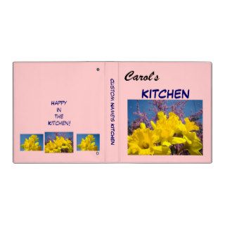 Custom Name's KITCHEN recipe binder Daffodils