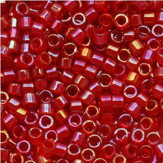 Miyuki Delica Seed Beads 11/0 Red Lined Red AB DB295 7.2 Grams
