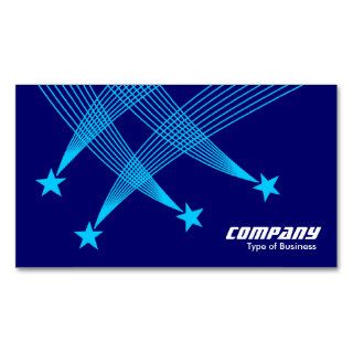 Shooting Stars   Light Blue on Dark Blue 000066 Business Card Templates