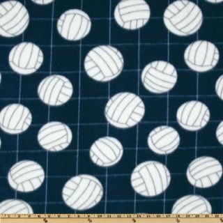 Printed Fleece Volleyball Navy Fabric By The YD