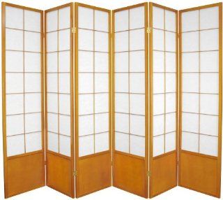 Oriental Furniture Widest Size Office Partitions, 6 Feet Zen Japanese Shoji Privacy Screen Room Divider, 6 Panel Honey Finish