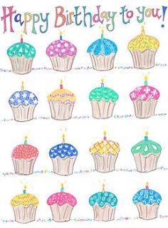 cup cake birthday card by lottie lane