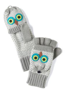 Hoot of the Matter Convertible Gloves in Grey  Mod Retro Vintage Gloves