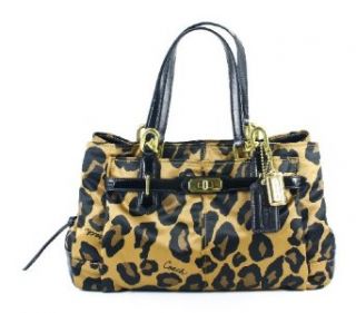 Coach Limited Edition Ocelot Leopard Animal Print Sateen Jayden Satchel Bag Purse Brown Shoes
