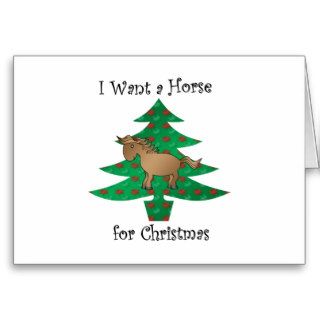 I want a horse for christmas greeting cards