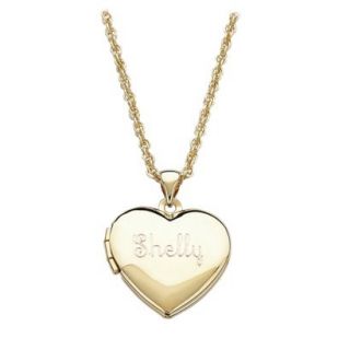 Personalized Gold Plated Heart Engraved Locket P