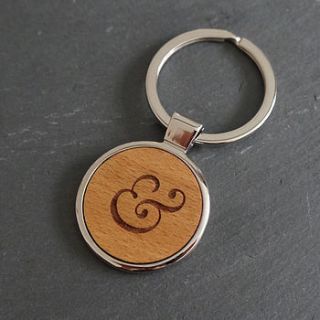 wooden ampersand key ring by maria allen boutique