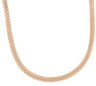 Bronzo Italia 18 Woven Wheat Chain Necklace with Fold over Clasp —