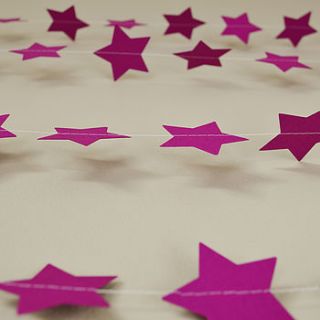 warm lilac stars paper garland by funky frills uk
