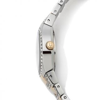 Bulova Ladies' Crystal Collection Mother of Pearl Dial 2 Tone Crystal Encrusted