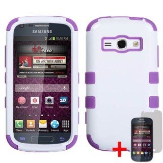 SAMSUNG GALAXY RING M840 PREVAIL 2 WHITE PURPLE HYBRID RIBCAGE COVER HARD GEL CASE +FREE SCREEN PROTECTOR from [ACCESSORY ARENA] Cell Phones & Accessories