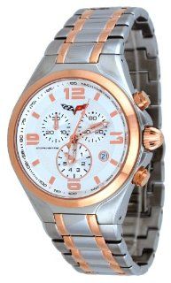 Corvette #CR299 IPR Men's Rose Gold Two Tone Swiss Chronograph Silver Dial Watch Watches