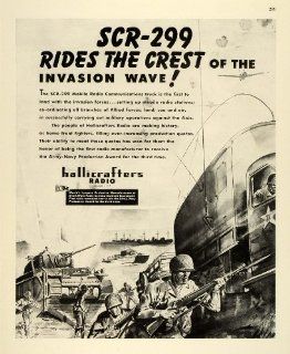 1943 Ad SCR 299 Hallicrafters Radio Communications Mobile Tank World War II Gun   Original Print Ad  