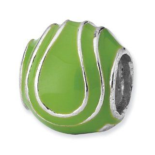 Sterling Silver Enameled Tennis Ball Charm Bead Fits Pandora Chamilia Biagi Bracelet Jewelry