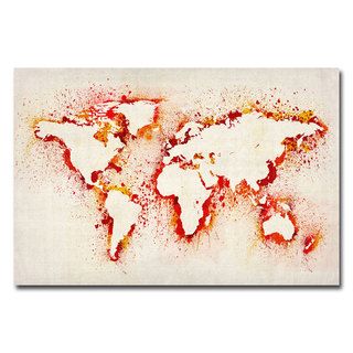 Michael Tompsett 'Paint Outline World Map' Canvas Art Trademark Fine Art Canvas