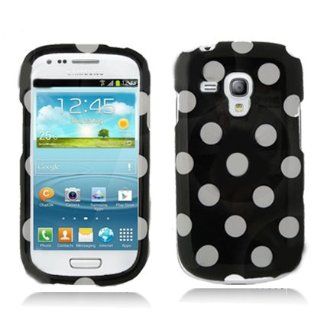 Aimo SAMI8190PCPD301 Cute Polka Dot Hard Snap On Protective Case for Samsung Galaxy S3 Mini   Retail Packaging   Black/White Cell Phones & Accessories