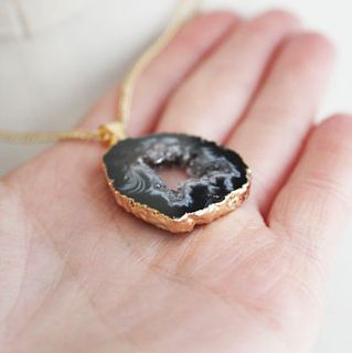 mini semi precious geode pendant by decadorn