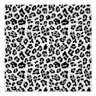 Gray Black Leopard Animal Print Pattern