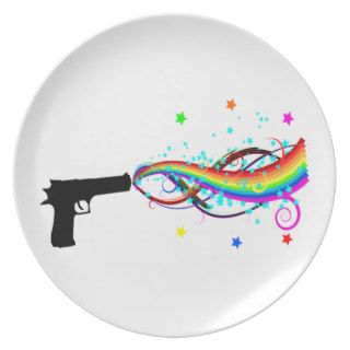 Handgun Shooting Stars & Rainbows Plate
