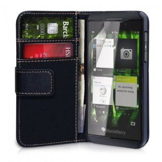 New BlackBerry Z10 Black Executive PU Leather Flip Case / Wallet / Cover Card Money Holder With Screen Protector by InventCase Cell Phones & Accessories