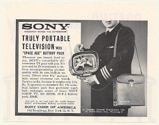 1962 Sony 8 301W Portable TV Television Print Ad (Memorabilia) (45977)  