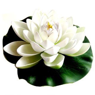 LOVELY Floating Water Lily/Lotus Flowers WHITE Code 1004   Desk Clocks