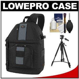 Lowepro Slingshot 302 AW Digital SLR Camera Backpack Case (Black) + Tripod + Accessory Kit for Canon EOS 70D, 6D, 5D Mark III, Rebel T3, T5i, SL1, Nikon D3100, D3200, D5200, D7100, D600, D800, Sony Alpha A65, A77, A99  Camera & Photo