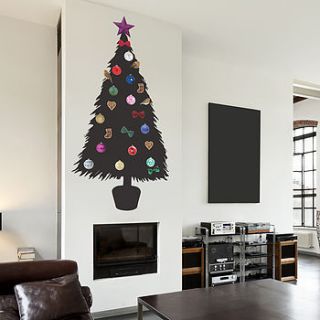 diy christmas tree wall sticker by oakdene designs