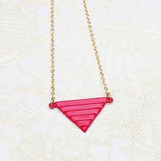 fuchsia geometric pendant necklace by edition design shop